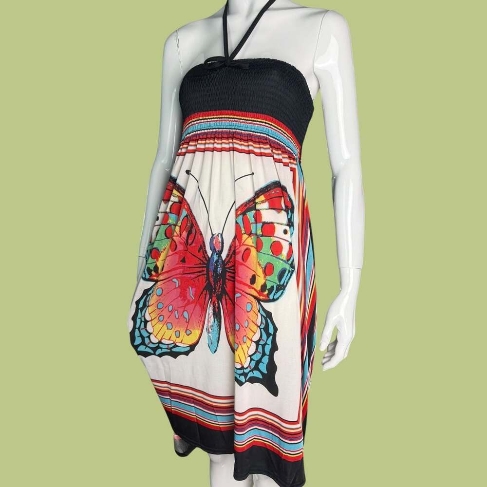 Y2K Butterfly Halter Sundress - Picture 2 of 8